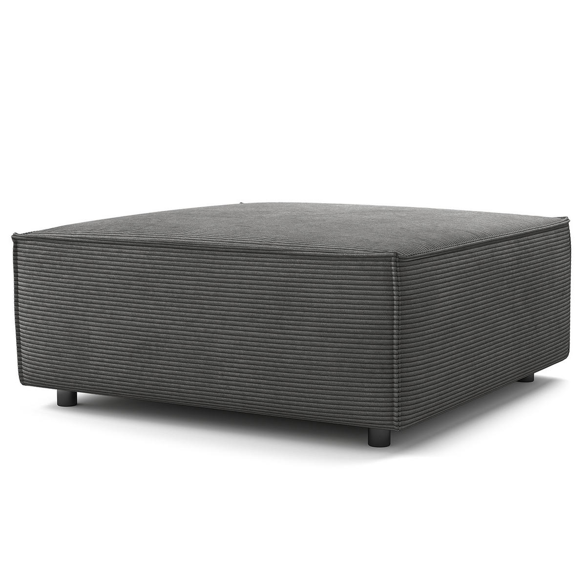 POLSTERHOCKER - Quadratisch - Anthrazit/Schwarz, Kunststoff/Textil (98/40/97cm) - home24