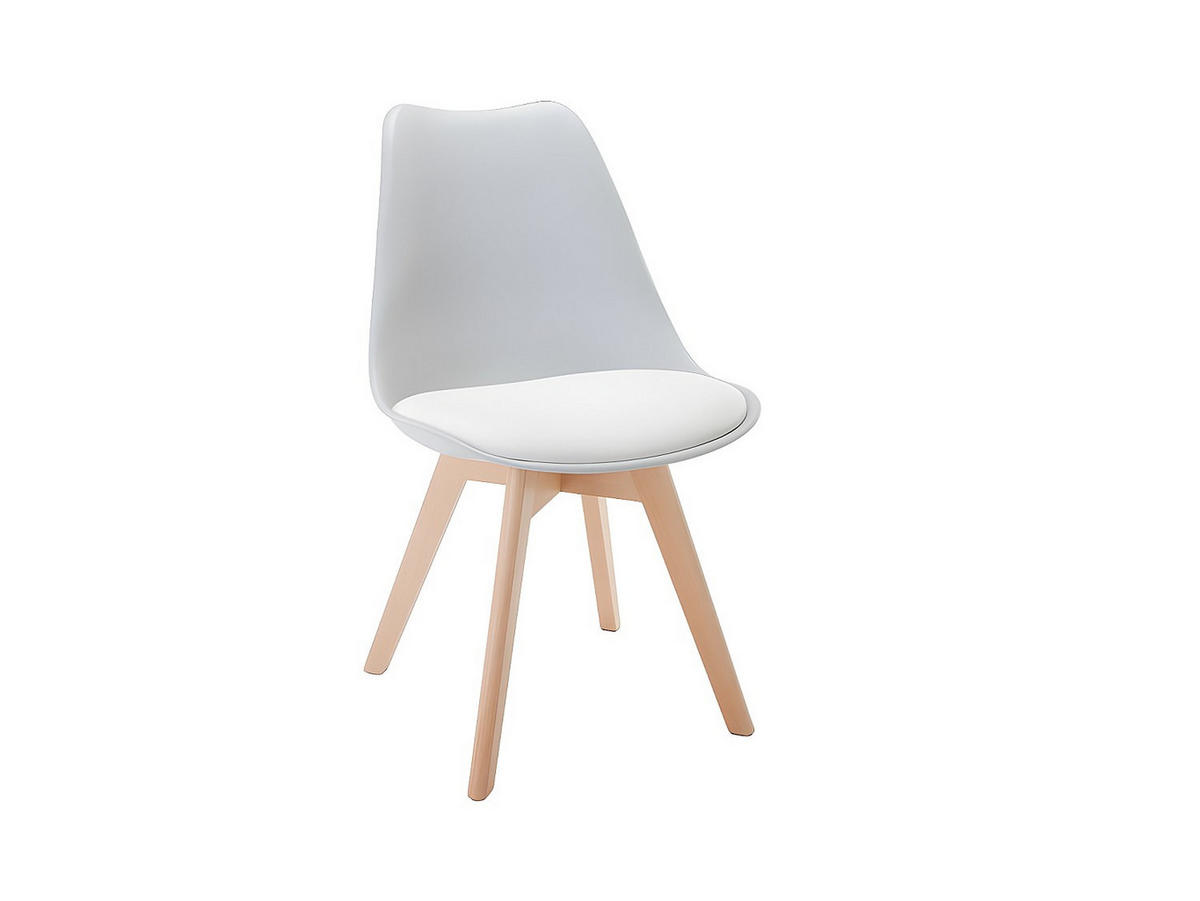 STUHL 6er-Set - Polypropylen & Buche - Hellgrau - JODY - Hellgrau, Kunststoff (57/82/49cm) - Vente-Unique