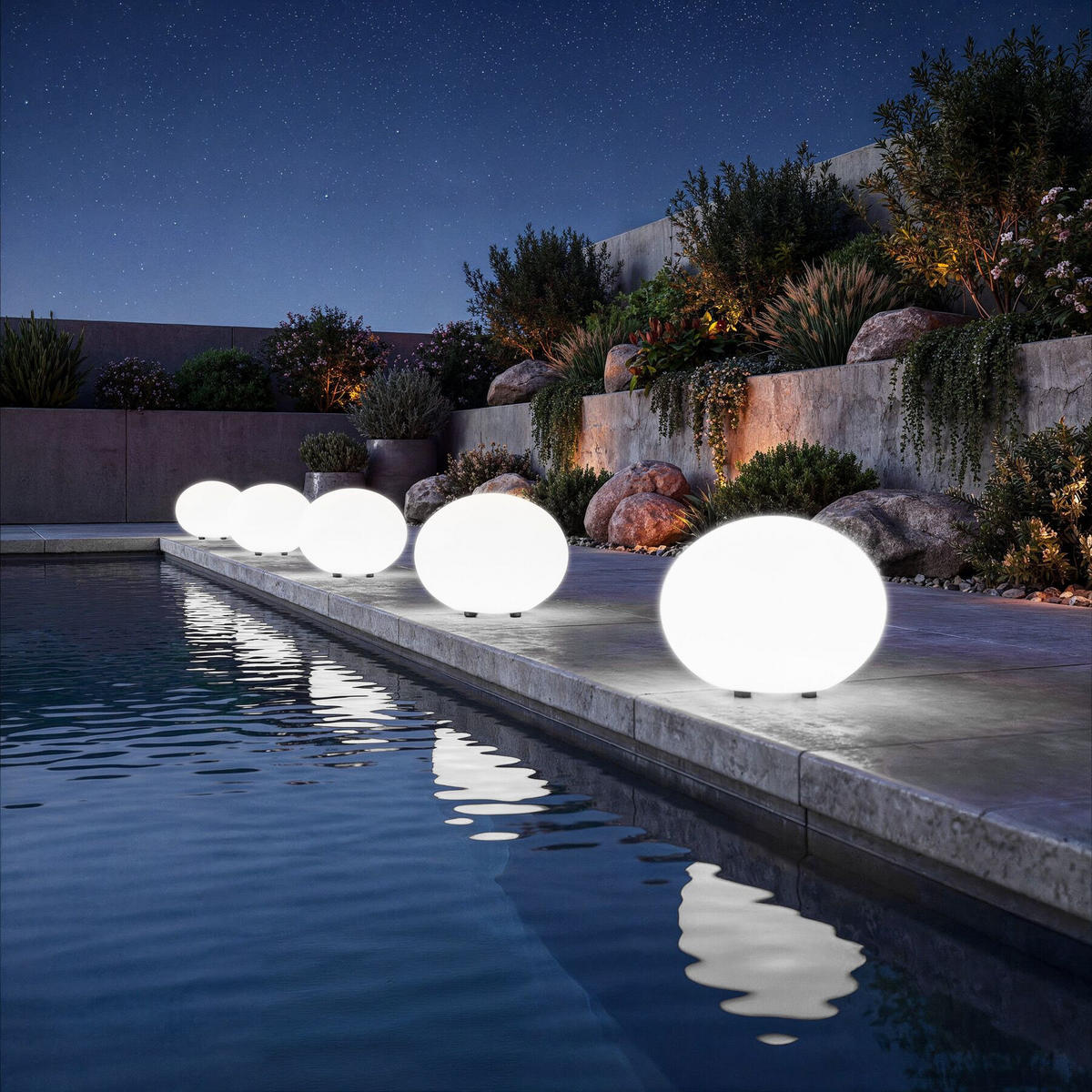 KUGELLEUCHTE Luminous Eye, inklusive Erdspieß, weiß - Weiß, Kunststoff (35/35/28.5cm) - tectake