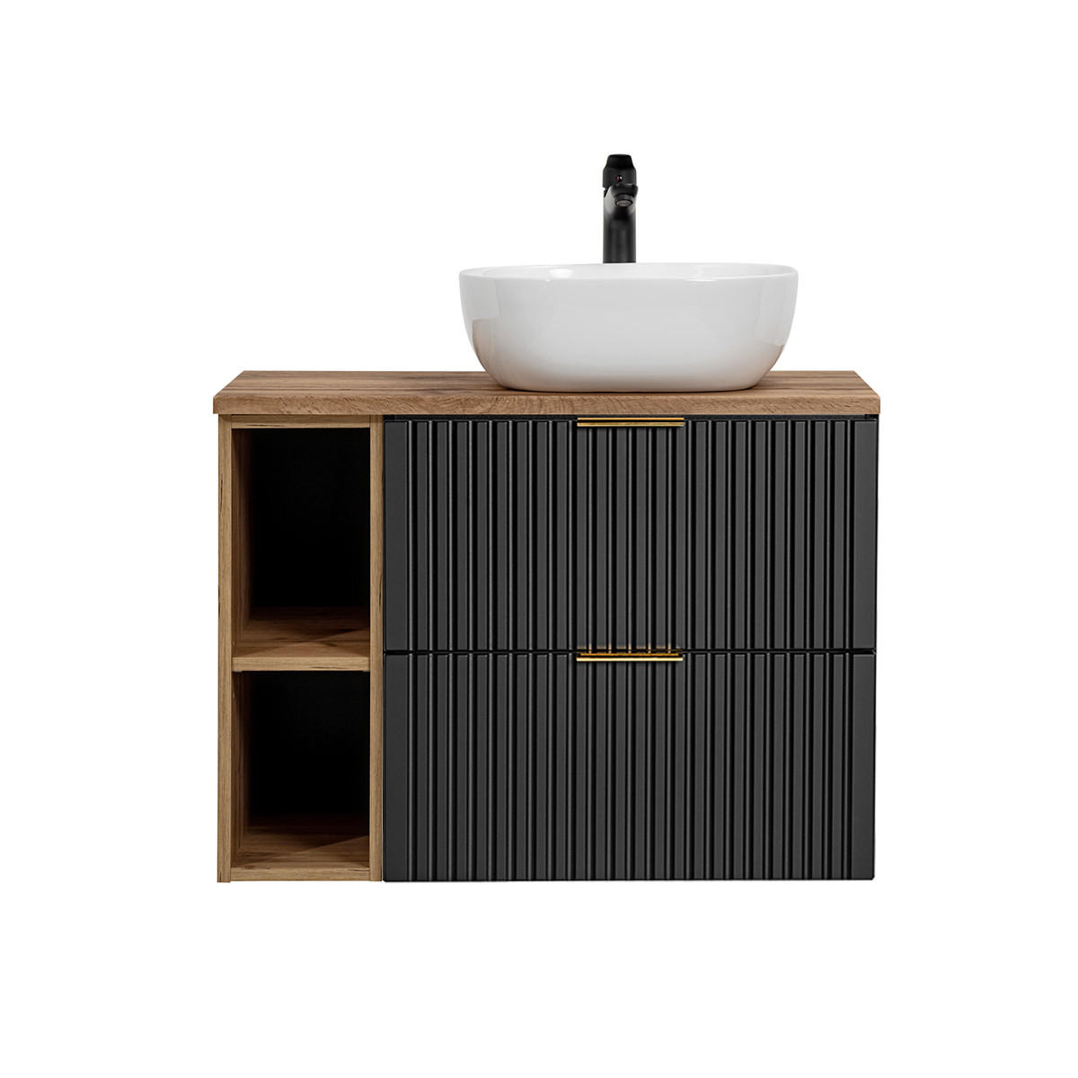 WASCHTISCH 80.6cm Adriel Schwarz - Schwarz, Holzwerkstoff (80.6/59/46cm) - Petits-meubles