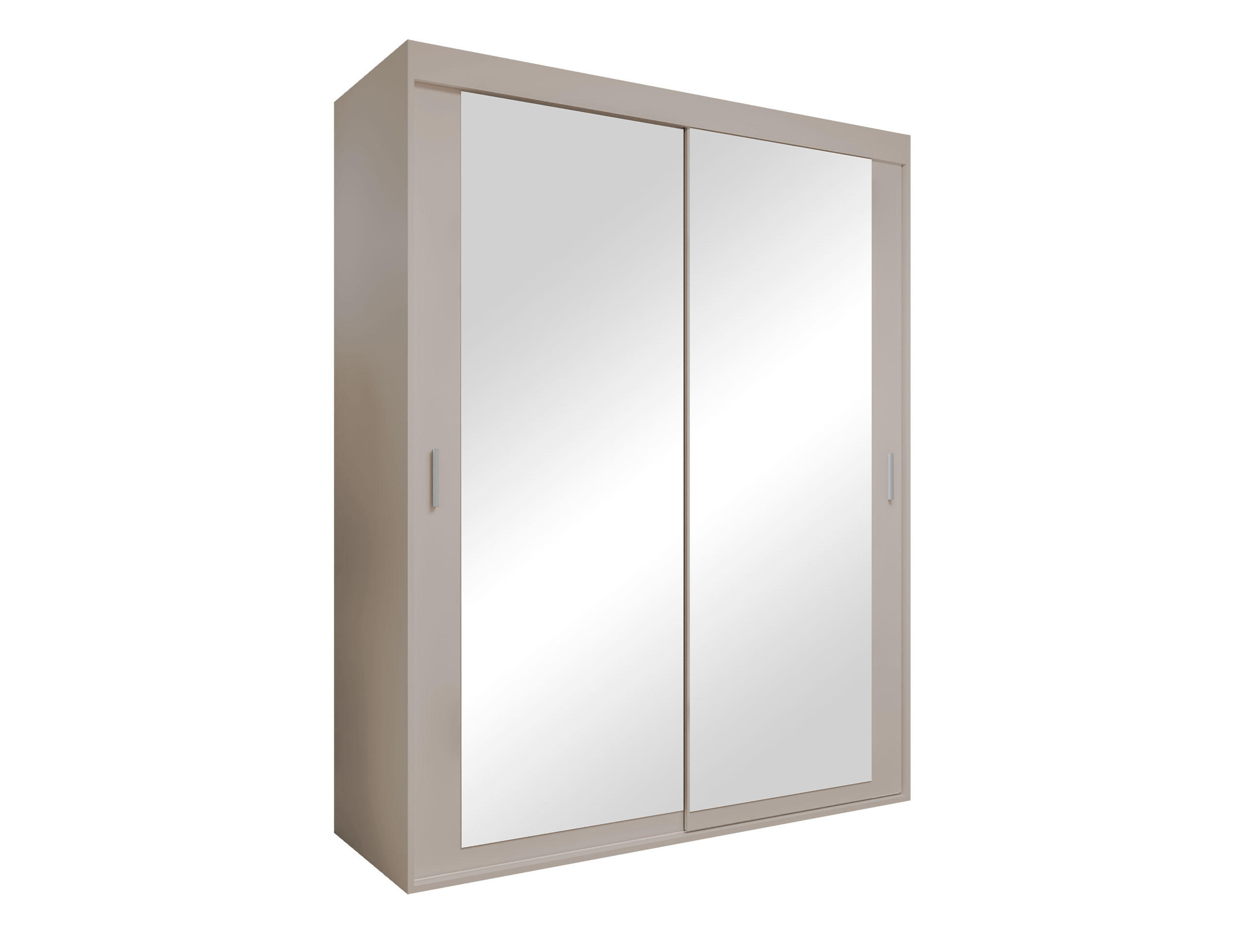 SCHWEBETÜRENSCHRANK Mat 160 V - Kaschmir/Silberfarben, Holzwerkstoff/Kunststoff (160/205/60cm) - MIRJAN24