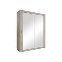SCHWEBETÜRENSCHRANK Mat 160 V - Kaschmir/Silberfarben, Holzwerkstoff/Kunststoff (160/205/60cm) - MIRJAN24