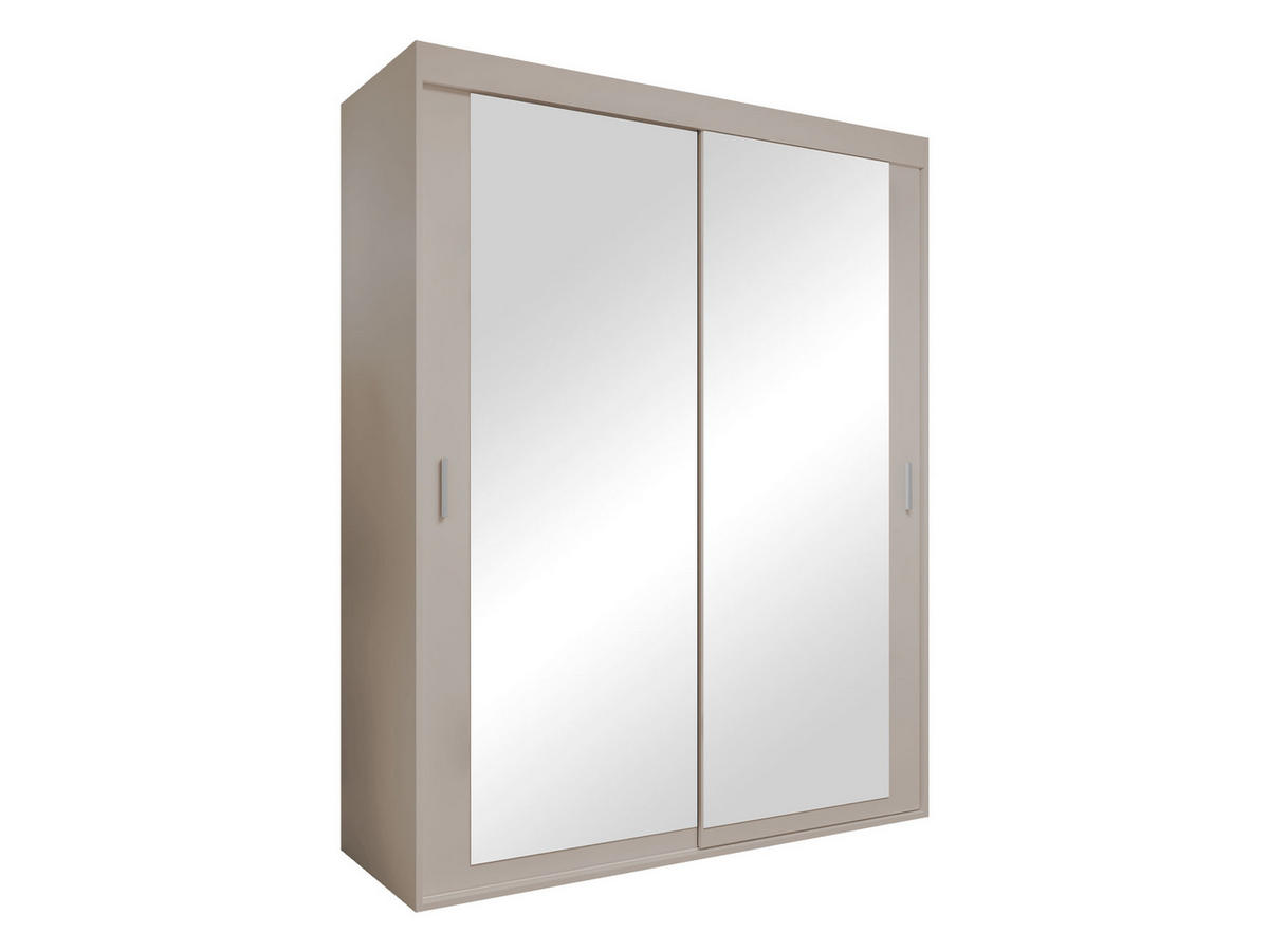 SCHWEBETÜRENSCHRANK Mat 160 V - Kaschmir/Silberfarben, Holzwerkstoff/Kunststoff (160/205/60cm) - MIRJAN24
