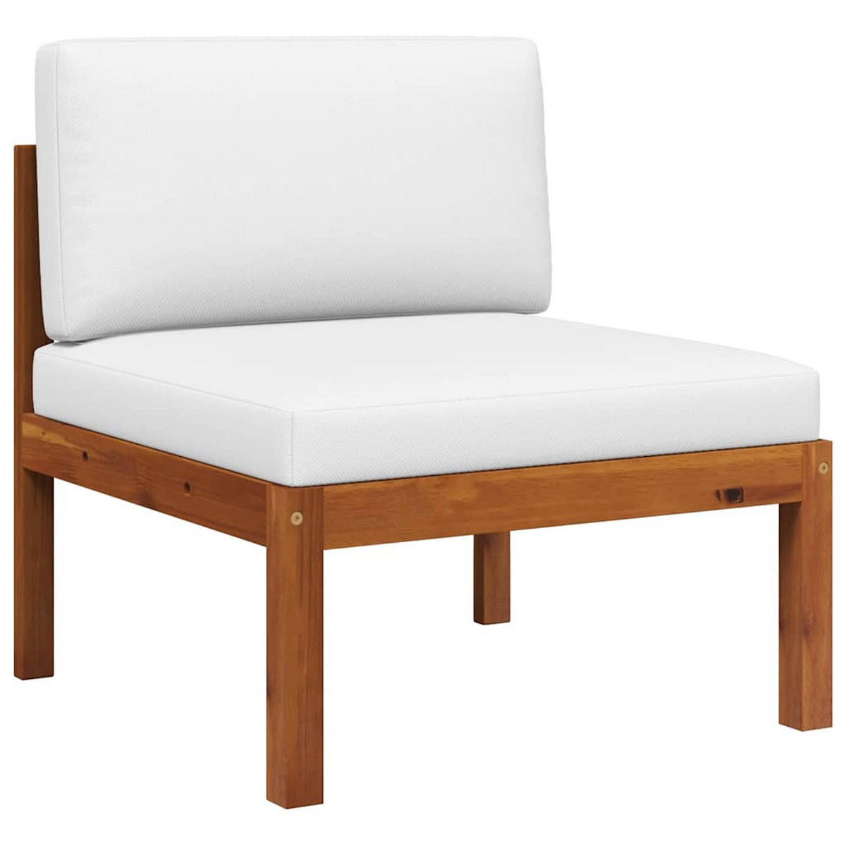 LOUNGESOFA mit Cremeweiß Kissen und Seilrückenlehne, 65/65/60 cm, aus Holz und Seil - Creme/Braun, Holz/Textil (65/60/65cm) - vidaXL