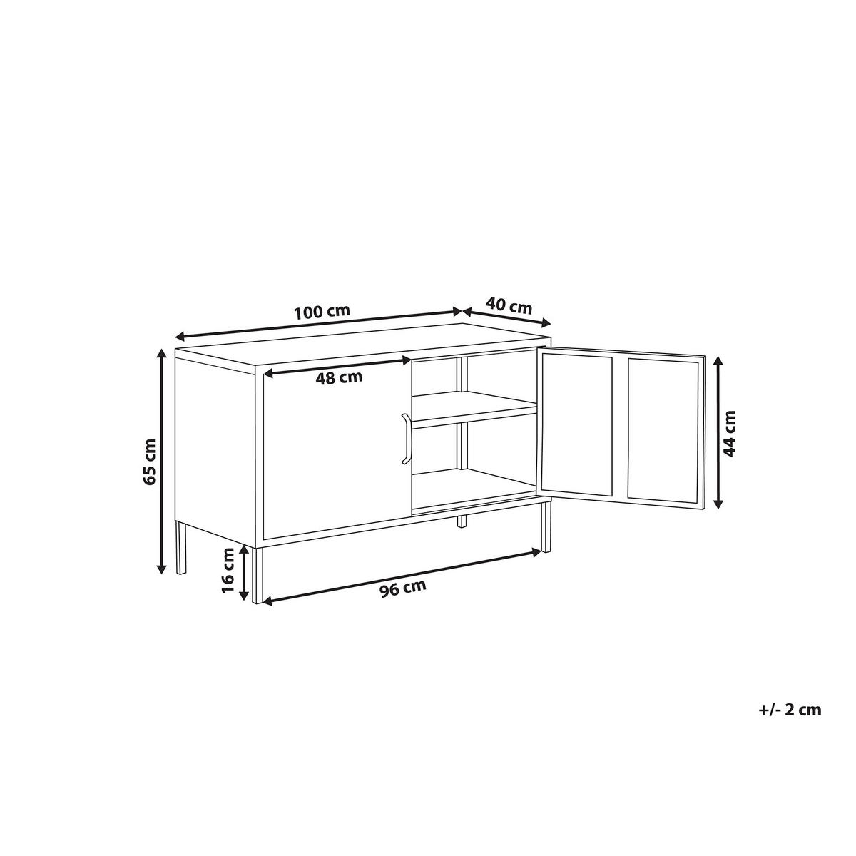 LOWBOARD gelb 2 Türen 100 cm Uria - Gelb, Metall (100/65/40cm) - Beliani