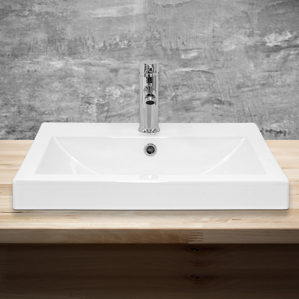 WASCHBECKEN - Weiß, Keramik (45/16/54.5cm) - ML-DESIGN
