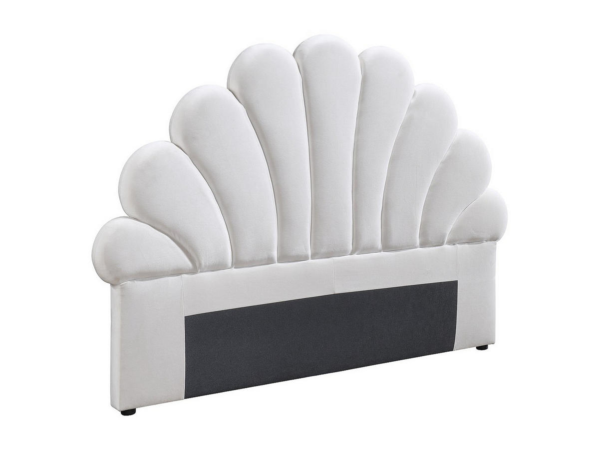 BETTKOPFTEIL - 2 Personen - Samt, Stoff - Weiß - Weiß, Textil (187/114.5/8cm) - Vente-Unique