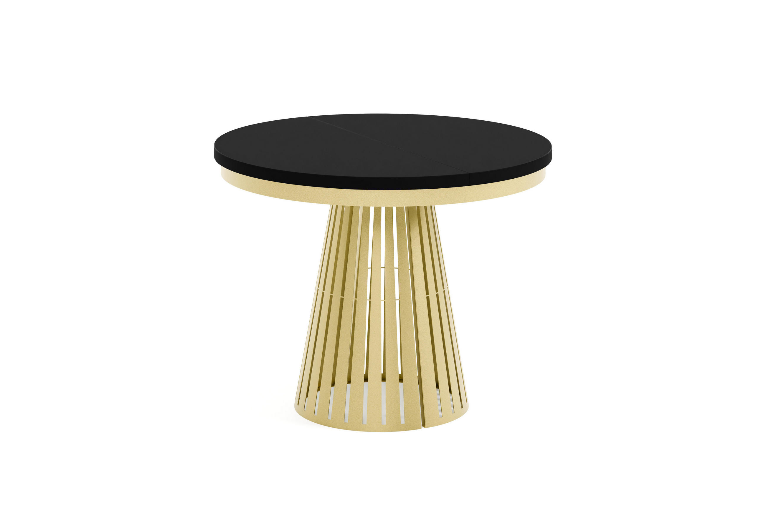 ESSTISCH Cone Bis - Goldfarben/Schwarz, Holzwerkstoff/Metall (100/100/76cm) - Meblini