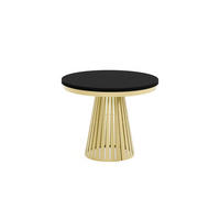 ESSTISCH Cone Bis - Goldfarben/Schwarz, Holzwerkstoff/Metall (100/100/76cm) - Meblini