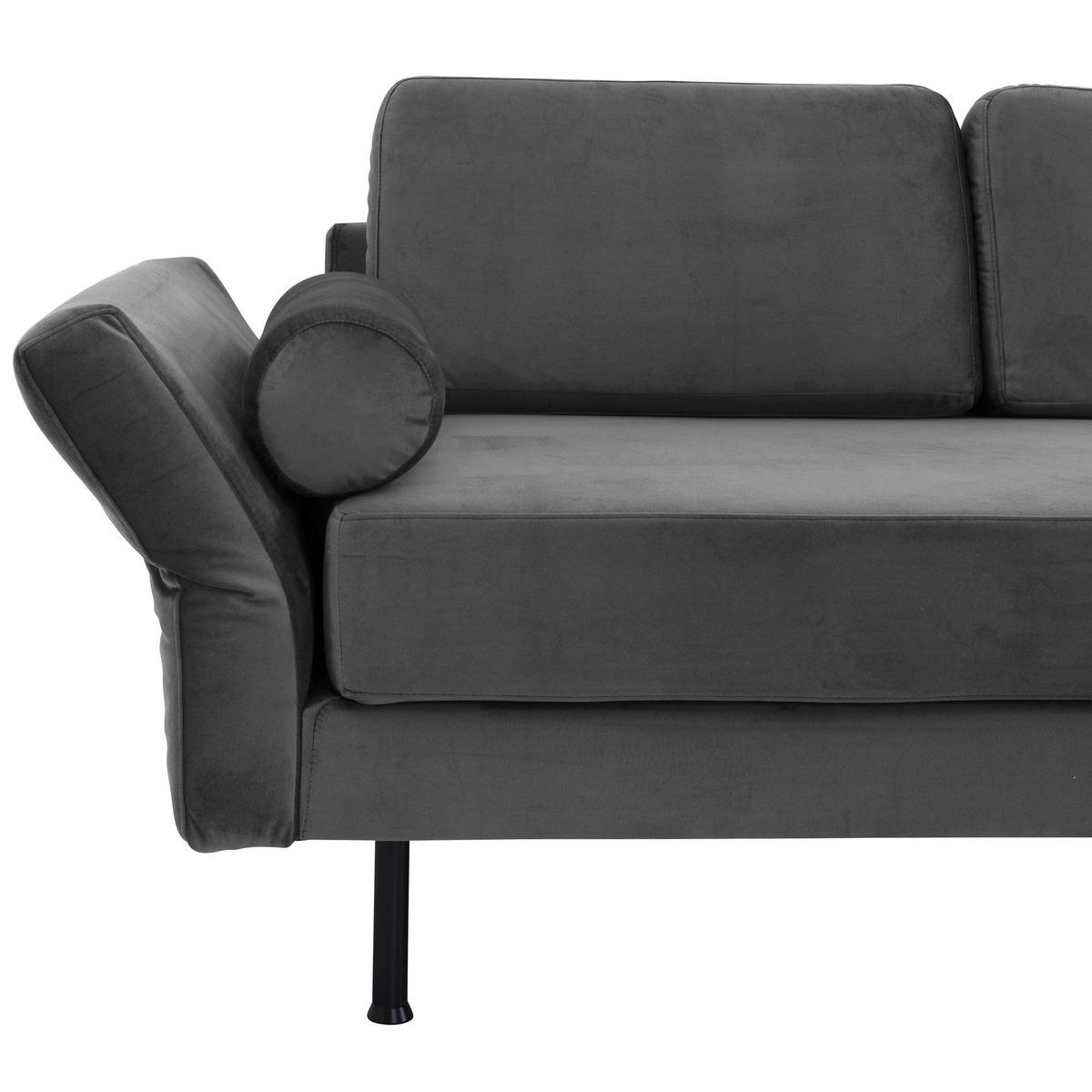 RECAMIERE Armlehne links Keara Samtvelours anthrazit - Anthrazit, Kunststoff (190/87/81cm) - 58aufmkessel