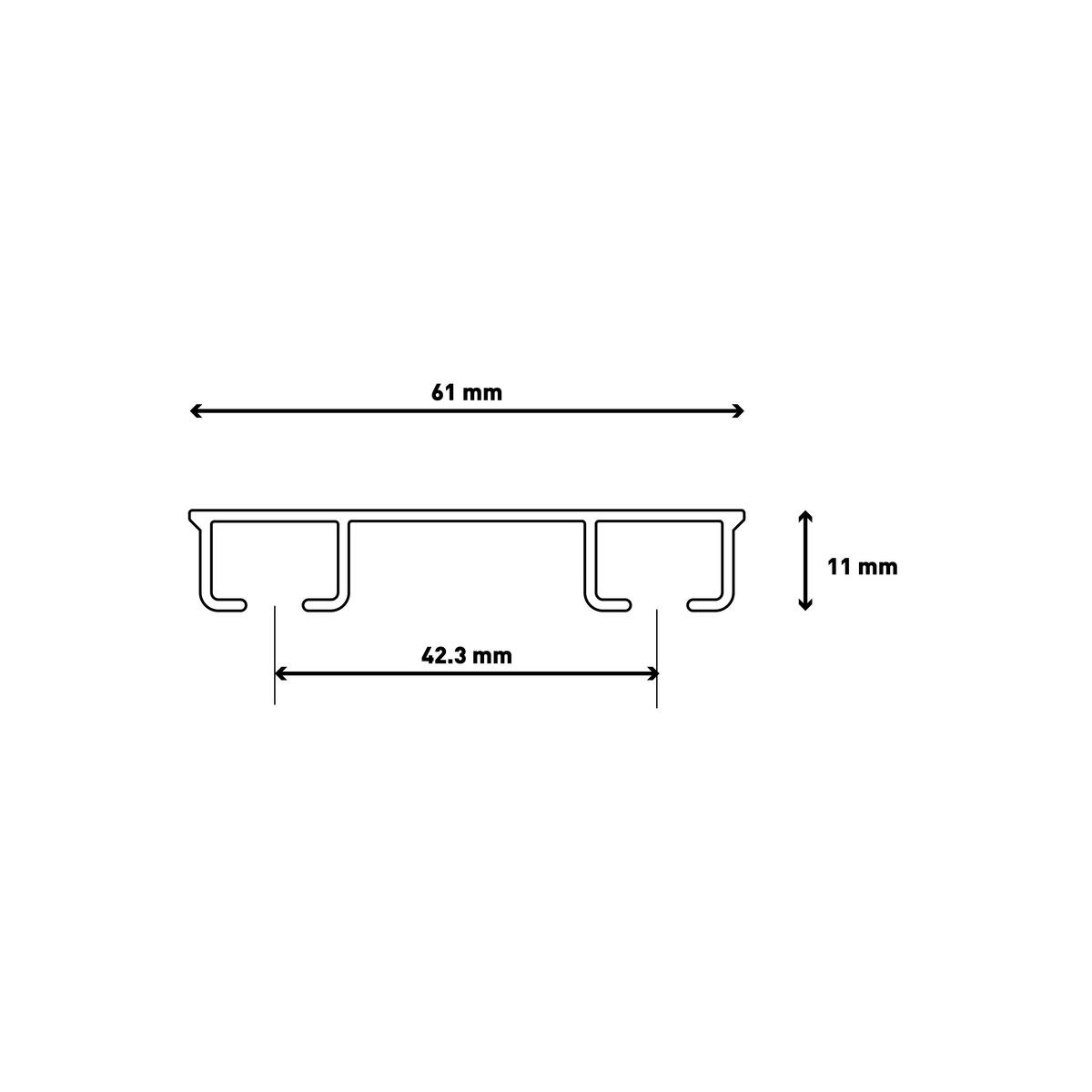 GARDINENSCHIENE LM, 2 läufig, 300 cm, weiß - Weiß, Metall (6.1/1.1/300cm) - SN Deco