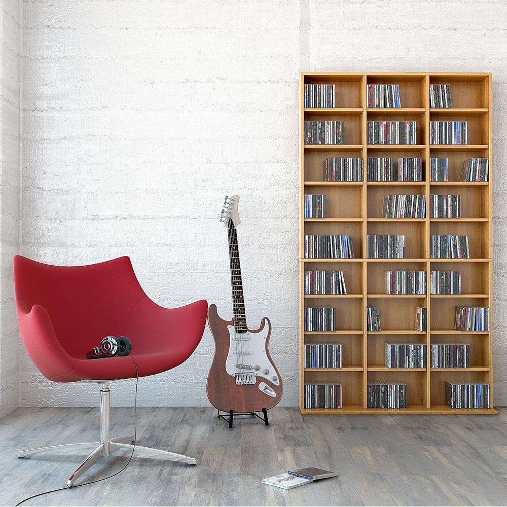 CD-REGAL Jukebox Buche 102 x 178 cm - Buchefarben, Holzwerkstoff (102/178/16cm) - Vicco