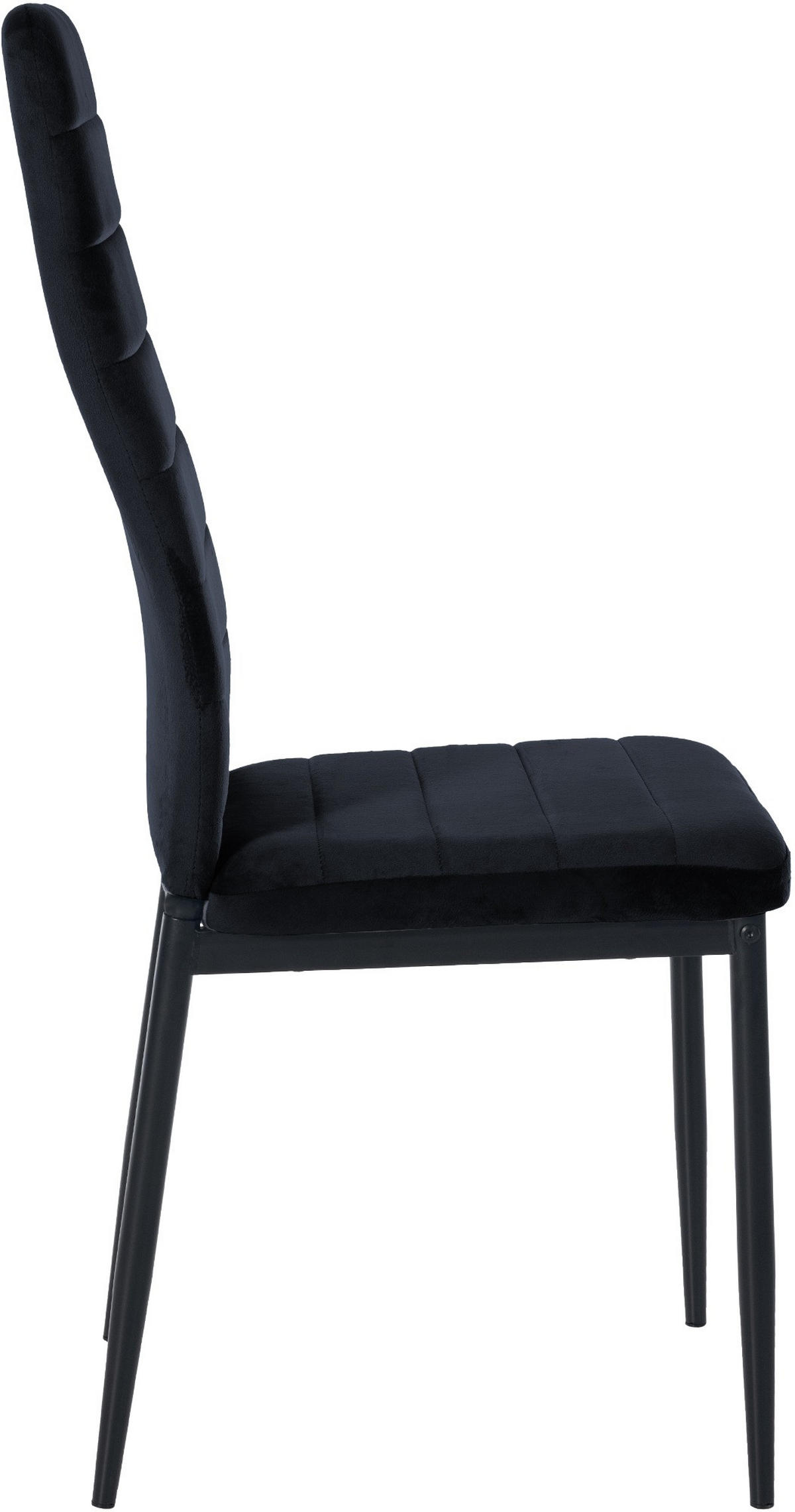 STUHL Samt schwarz - Schwarz, Textil/Metall (41.5/99/40cm) - CLP