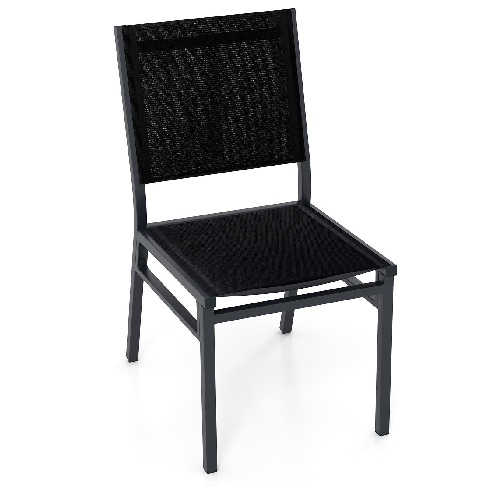 TERRASSENSTUHL Schwarz - Schwarz, Metall (45/87/60cm) - COSTWAY