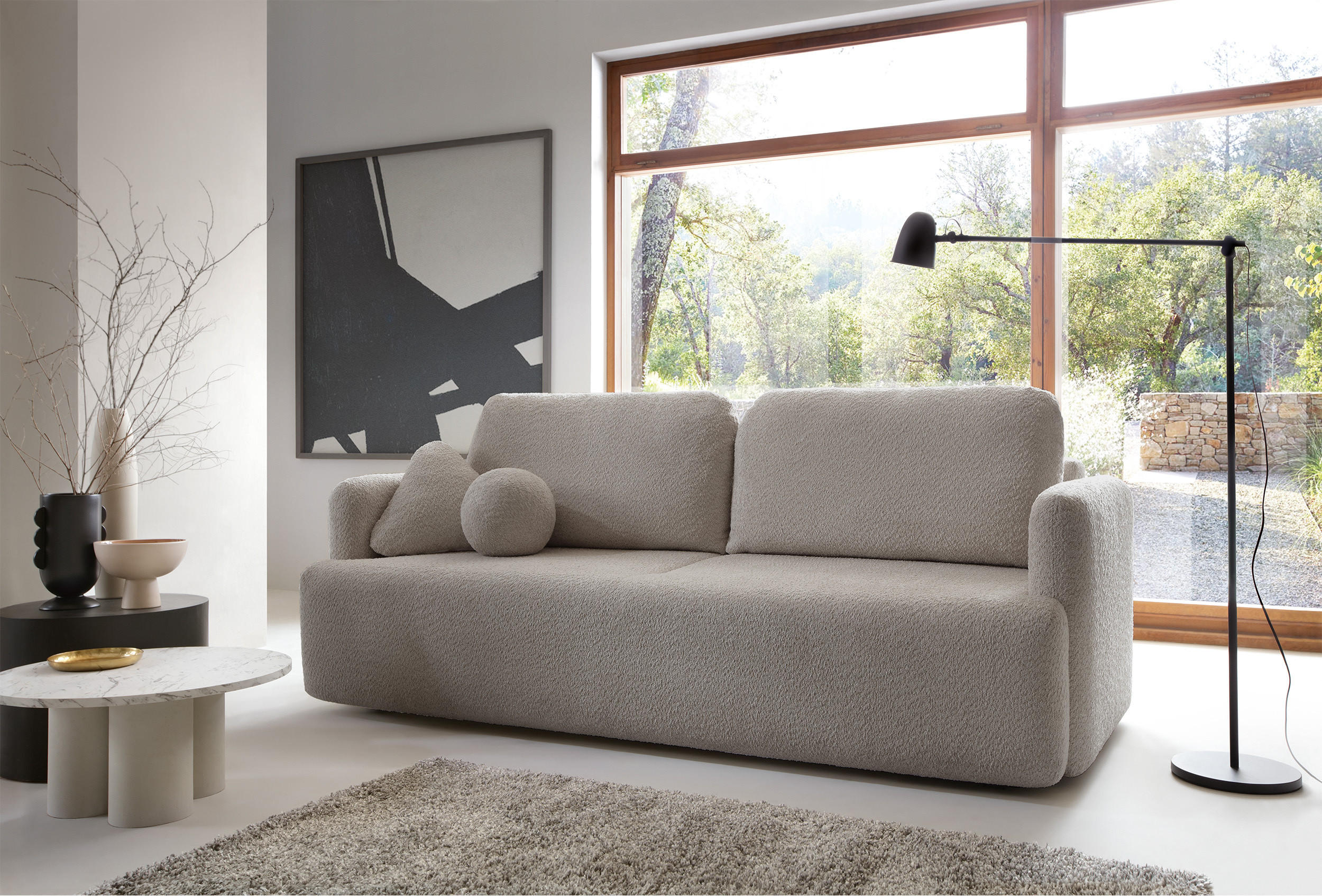 Thumbnail - Selsey Schlafsofa, Mokka, Textil, 3-Sitzer, 227x92x104 cm, Wohnzimmer, Sofas & Couches, Schlafsofas