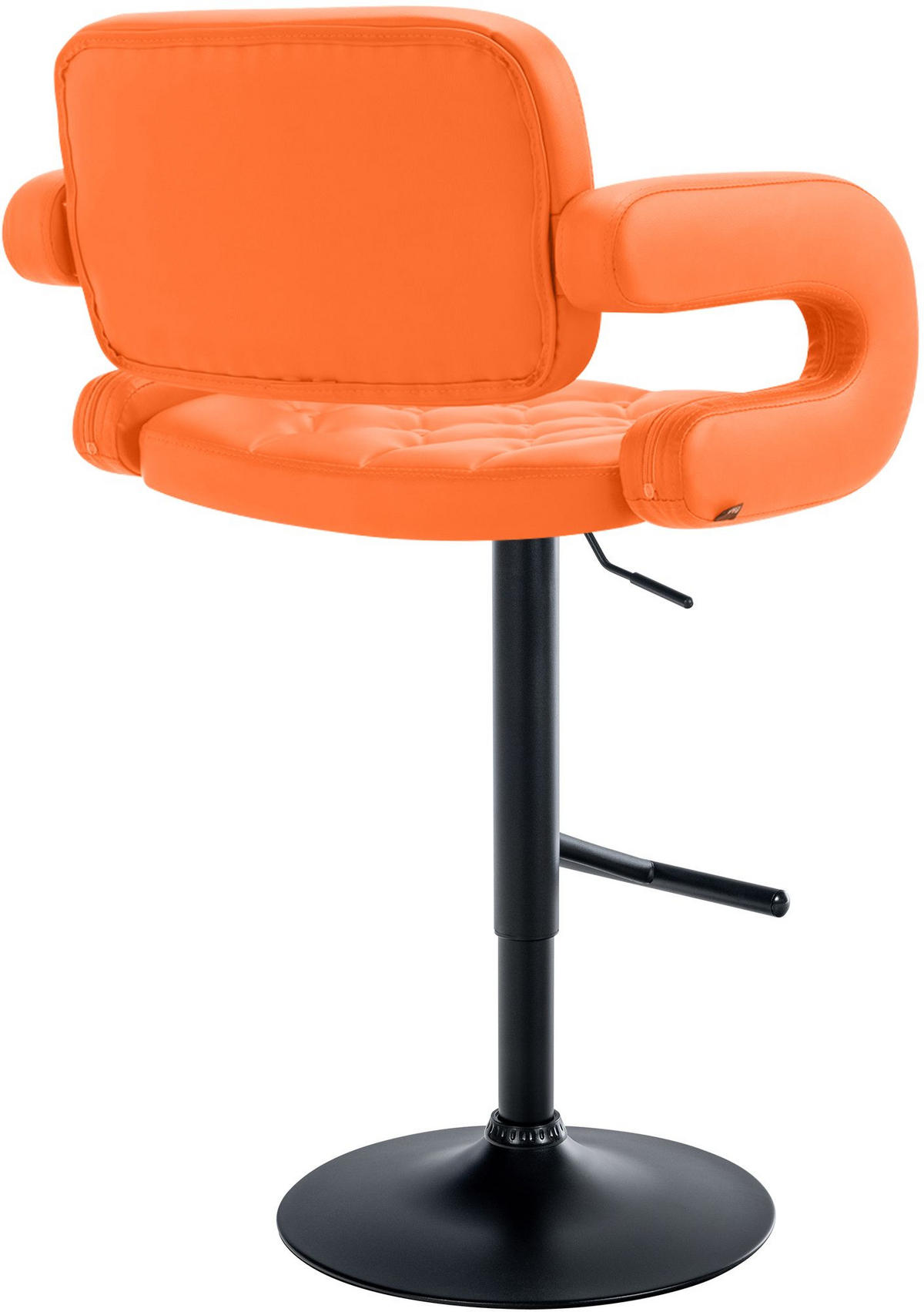 BARHOCKER Lederlook orange - Schwarz/Orange, Textil/Metall (62/103/55cm) - CLP
