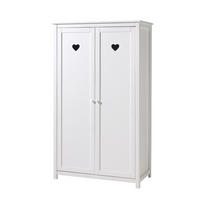 KINDERZIMMERSCHRANK Kamila 110x57x191 mit 2 Türen MDF+Massivholz Weiß - Weiß, Holzwerkstoff (110/191/57cm) - 58aufmkessel