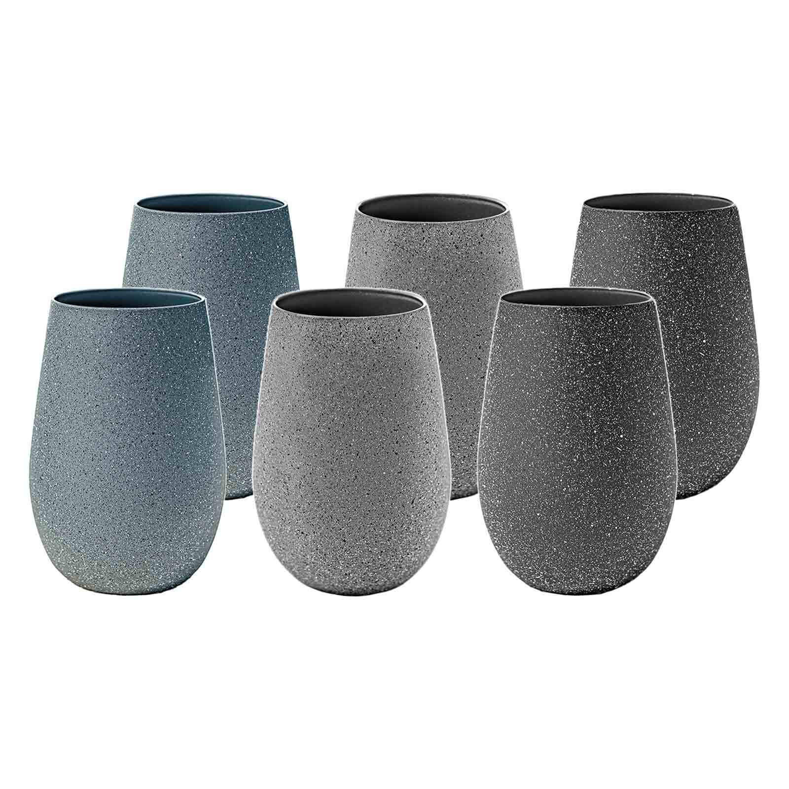 BECHER STONES grau 465 ml 6er Set - Grau, Glas (0.465L) - Stölzle Lausitz