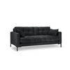 SOFA Mamaia aus Samt dunkelgrau 2 Sitzplätze - Dunkelgrau, Textil (92/75/152cm) - Micadoni