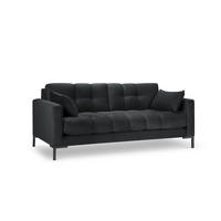 SOFA Mamaia aus Samt dunkelgrau 2 Sitzplätze - Dunkelgrau, Textil (92/75/152cm) - Micadoni