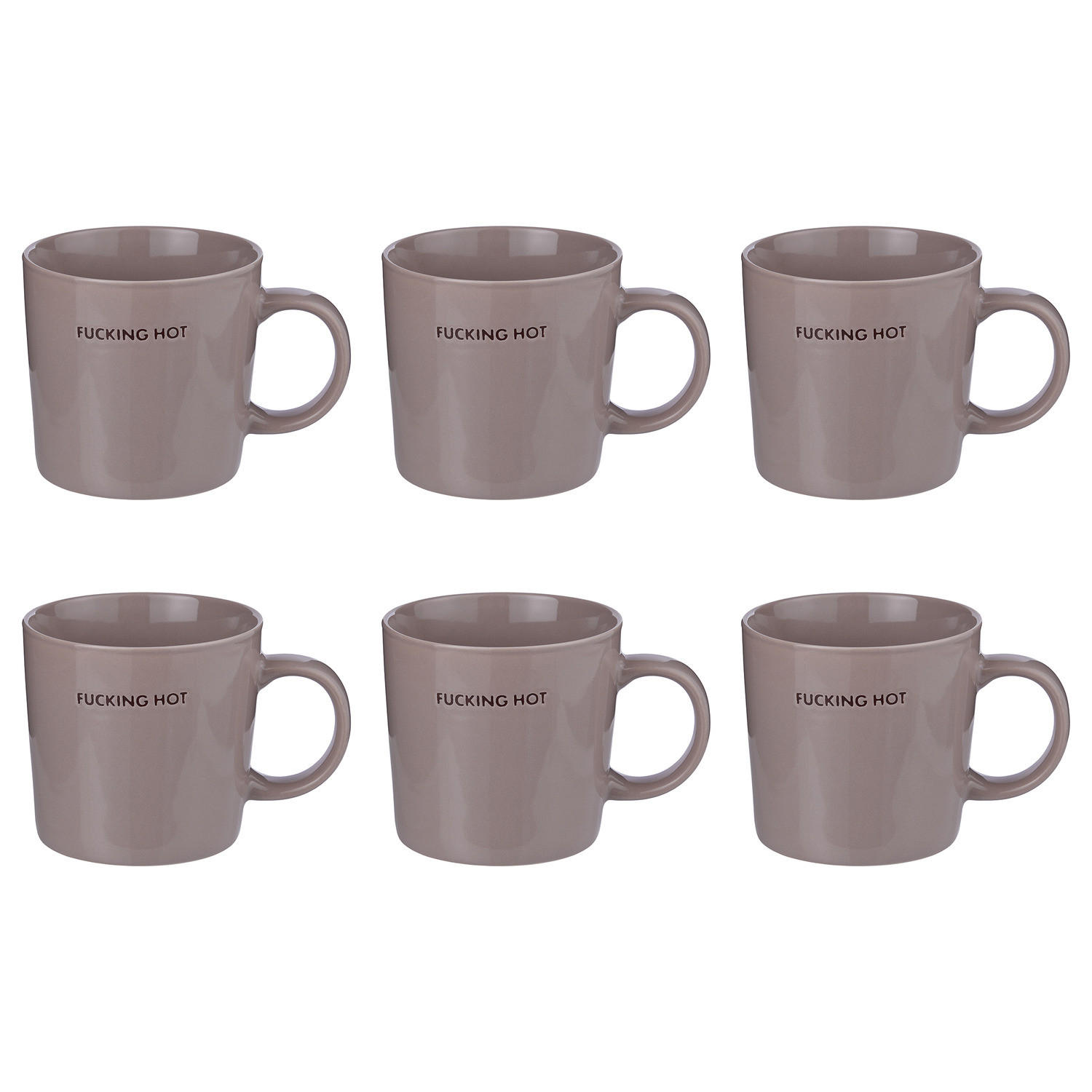 TASSE (6er Set) Good Vibes Hot - Grau, Keramik (0.4L) - BUTLERS