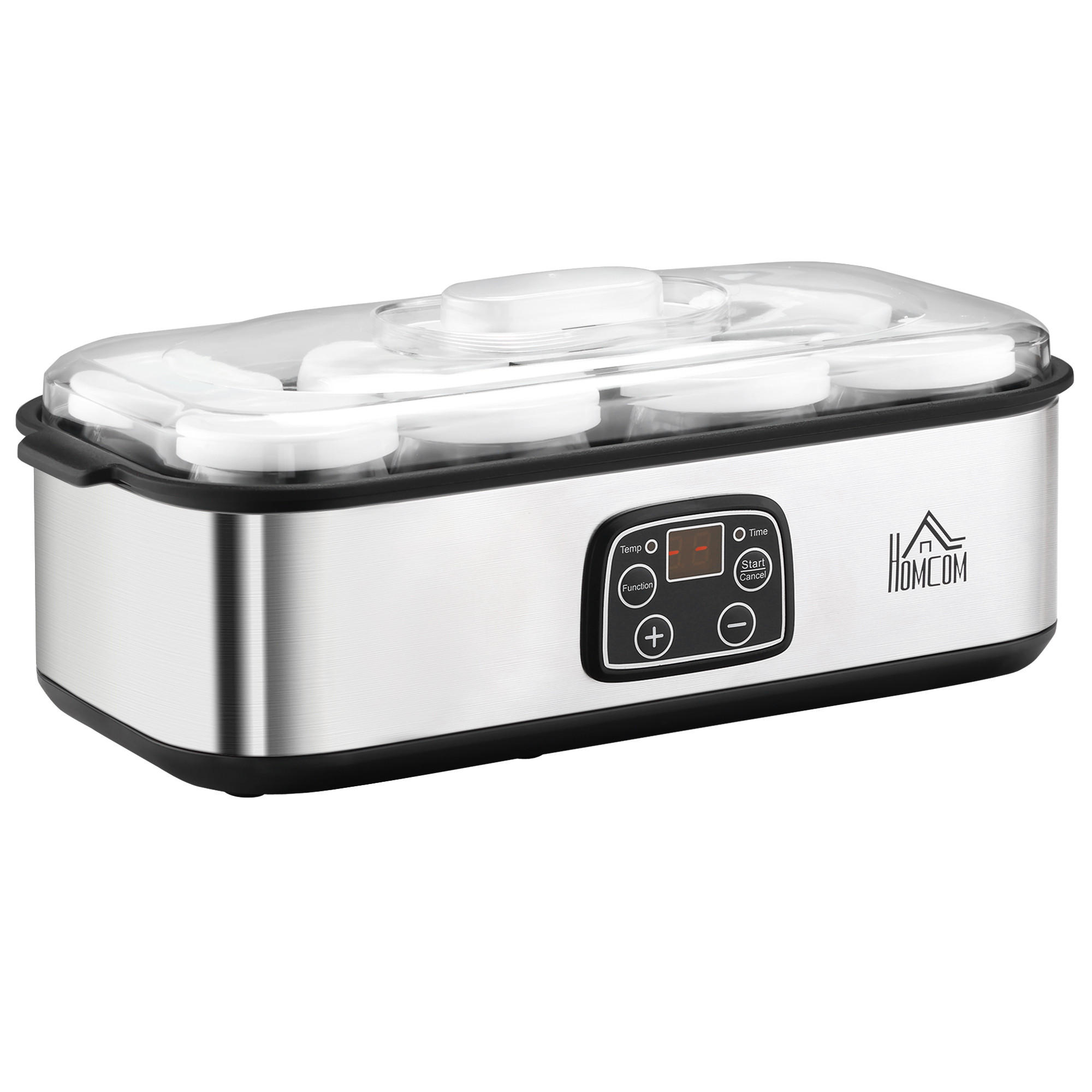 KÜCHENMASCHINE Joghurtbereiter 25 W Silber mit Timer - Silberfarben, Metall (18.8/14/36cm) - Korfee