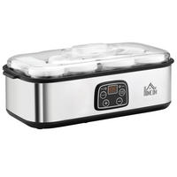KÜCHENMASCHINE Joghurtbereiter 25 W Silber mit Timer - Silberfarben, Metall (18.8/14/36cm) - Korfee