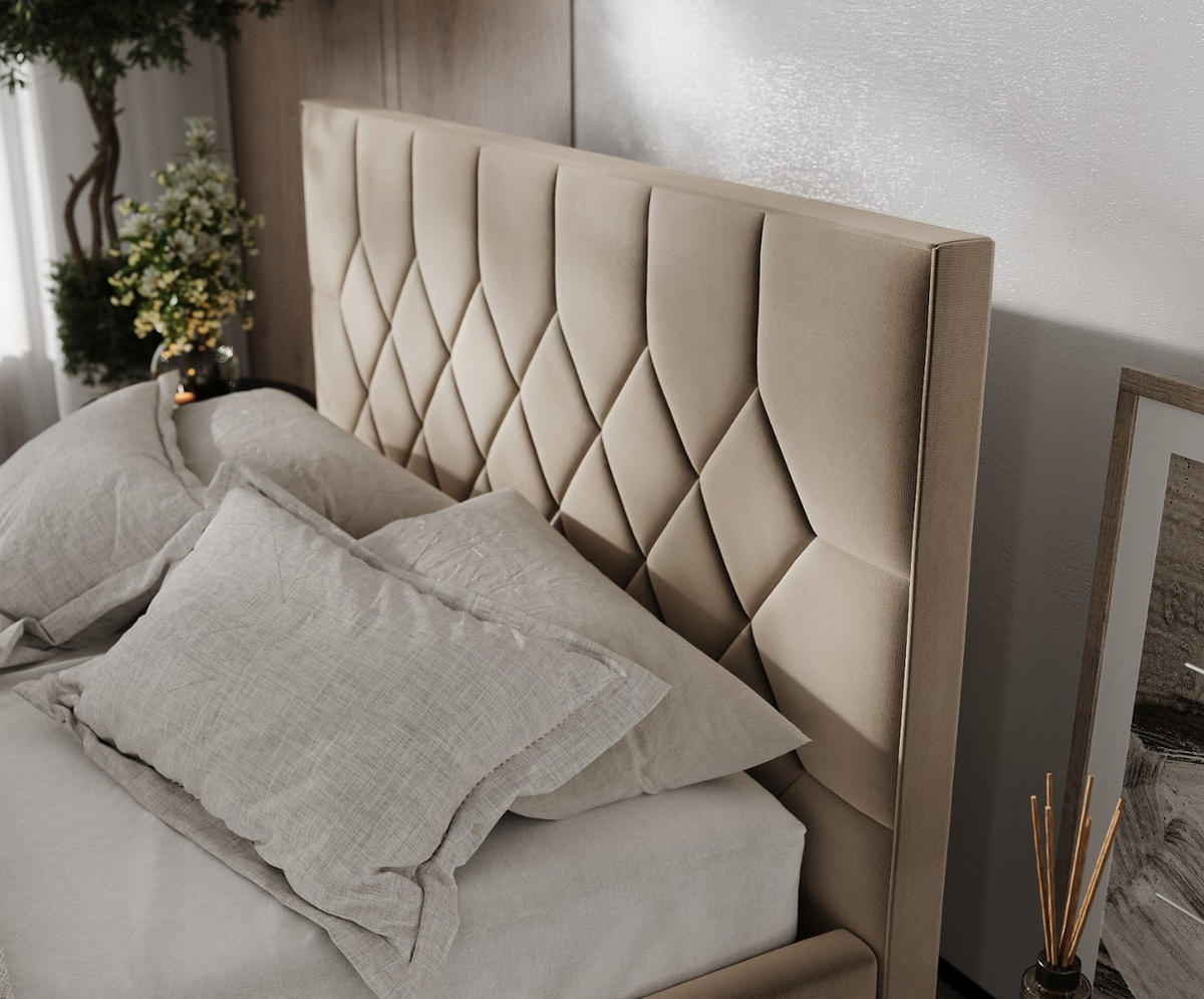 POLSTERBETT Brisa 160/200 cm Taupe im Paros Stoff - Taupe/Schwarz, Holz/Holzwerkstoff (160/200cm) - AltaBeds