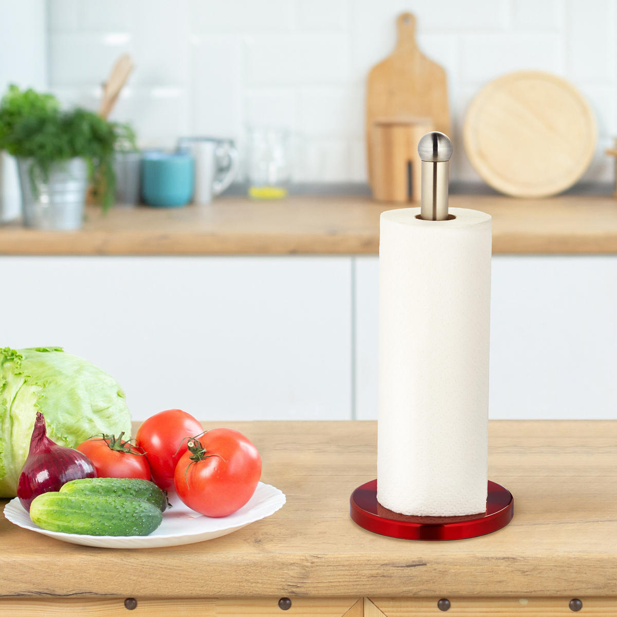 KÜCHENROLLENHALTER - Multicolor, Metall (15/35/15cm) - Relaxdays