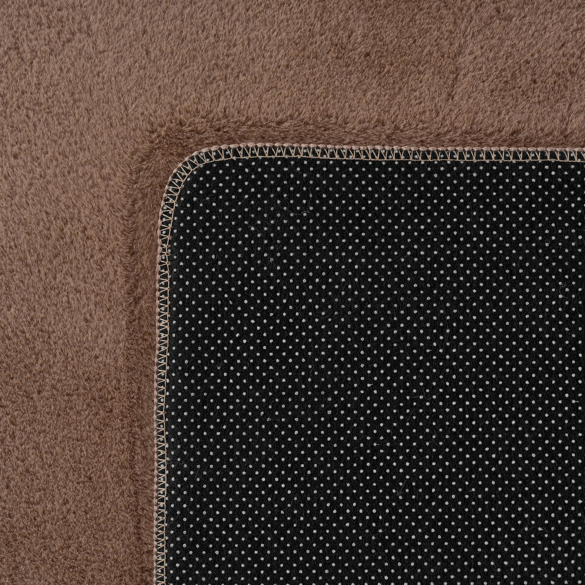 TEPPICH Kurzflor Unifarben Polyester Antirutsch Wohnzimmer Mokka Läufer 60x100 - Mokka, Textil (60/100cm) - KADIMA DESIGN