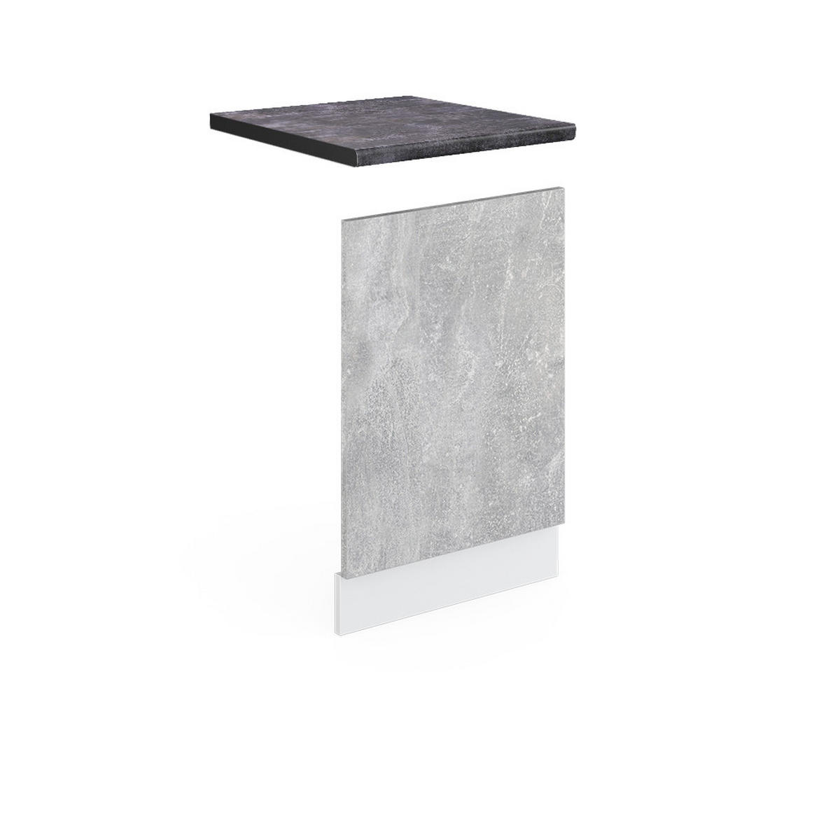 FRONTBLENDE R-Line Beton 45 cm, AP Anthrazit - Schieferfarben/Weiß, Holzwerkstoff (45/57.2/1.6cm) - Vicco