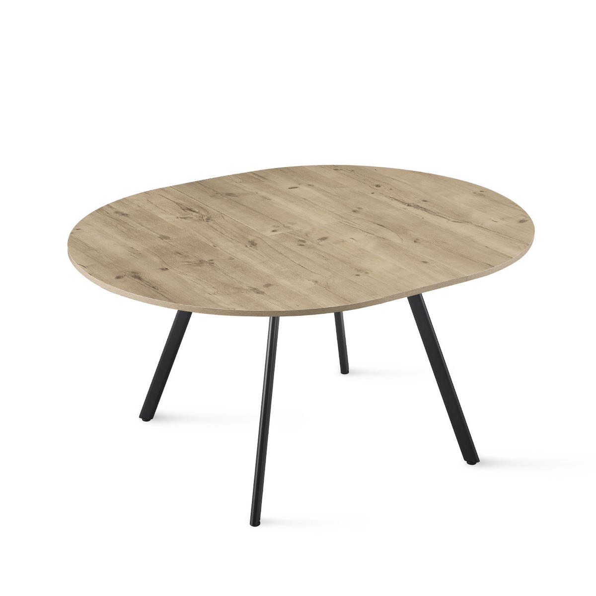 ESSTISCH TILL 120-150/120/76 cm Rund Sandeiche - Schwarz/Eiche San Remo, Holzwerkstoff (120/120/76cm) - B&D Home