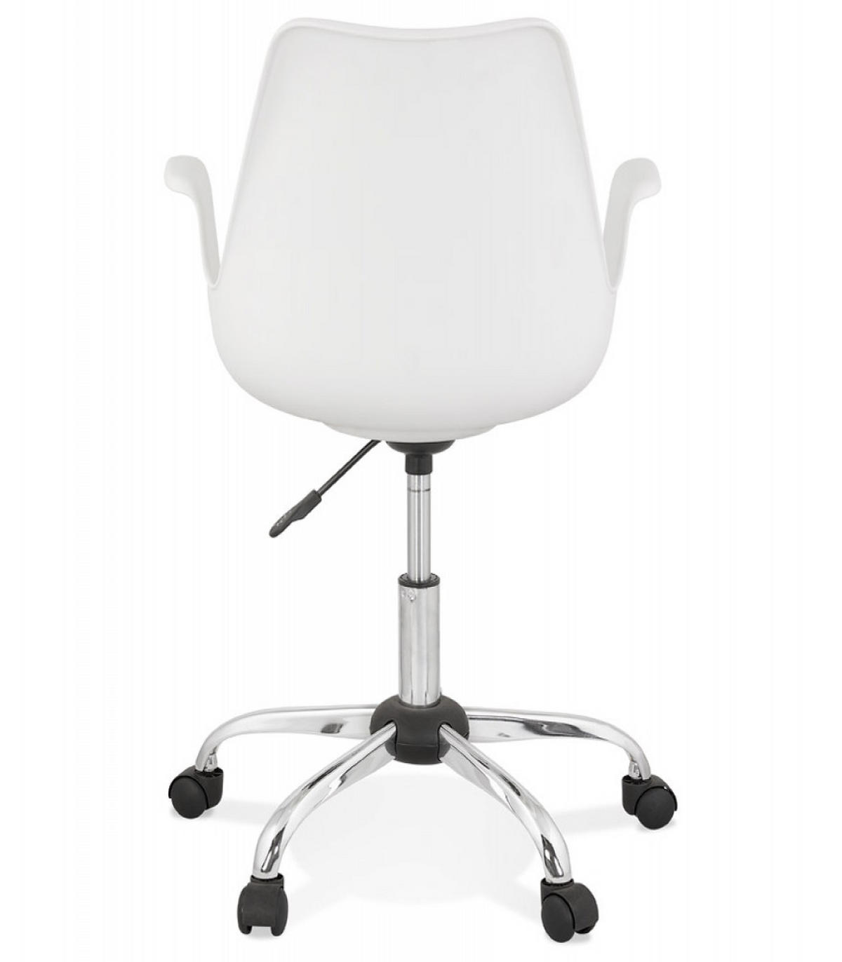 BÜROSTUHL mit Armlehnen aus Kunststoff und Rollen TRIP, Weiß 58x58x22,3 cm - Chromfarben/Weiß, Kunststoff/Metall (58/22/58cm) - KADIMA DESIGN