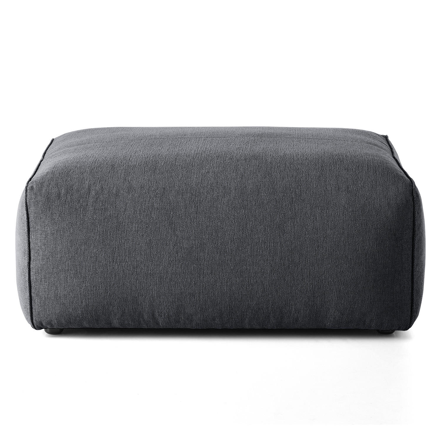 POLSTERHOCKER - Schwarz/Grau, Kunststoff/Textil (81/38/100cm) - home24