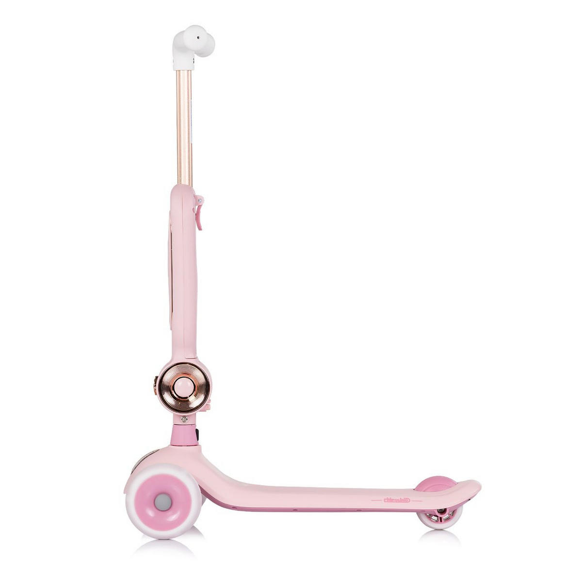 KINDERROLLER Bloomi 2 in 1 rosa Laufrad-Funktion, Sitz, PU-Leuchträder, Bremse, Lenker verstellbar - Rosa, Metall (46/28/77cm) - Chipolino