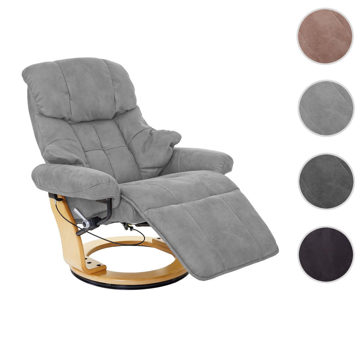 RELAXSESSEL 2 Hellgrau - Hellgrau, Textil (90/105/82cm) - MCA
