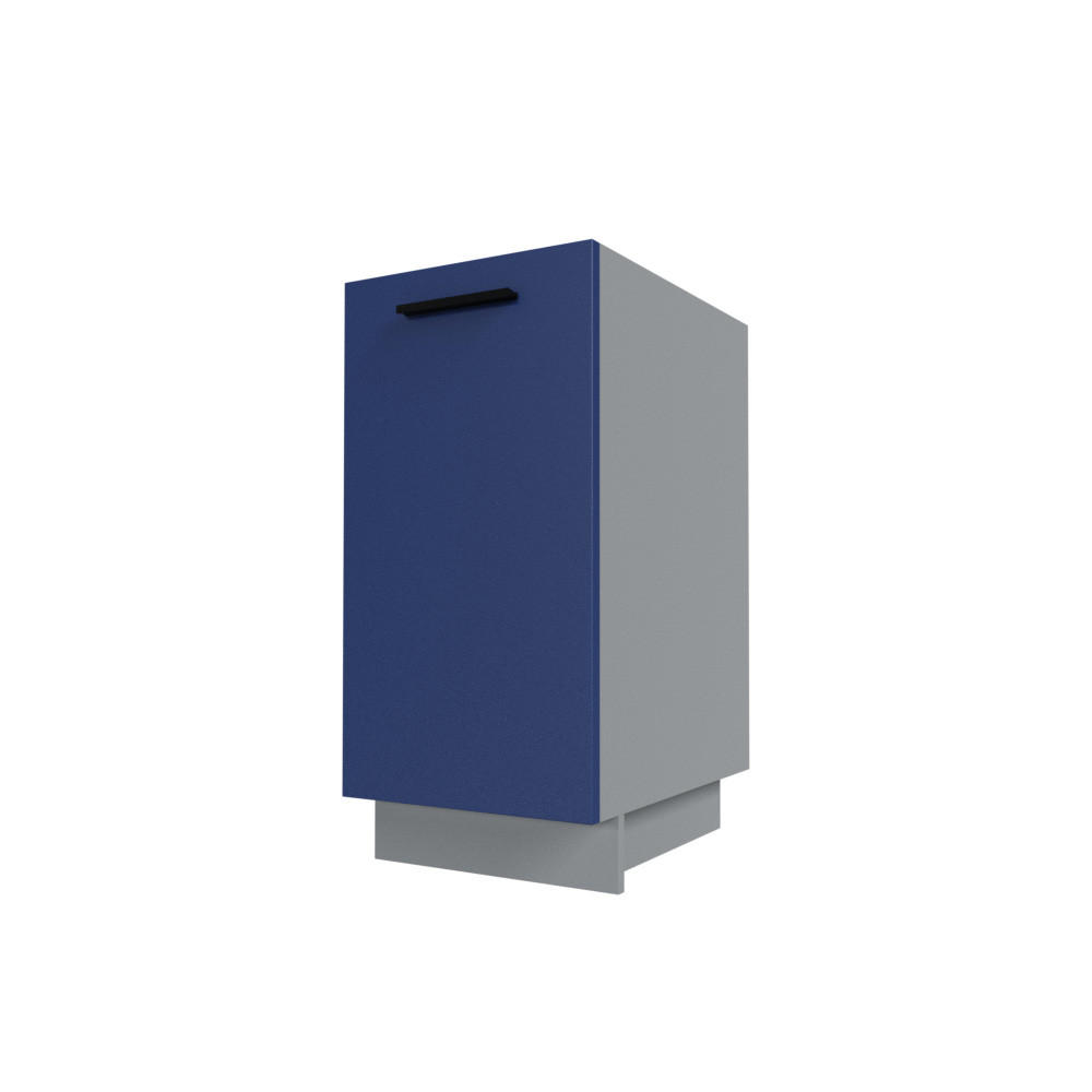 APOTHEKERSCHRANK Bonn D1D/40 Marineblau Matt / Grau 40 / 50 / 82cm - Blau/Grau, Holz/Holzwerkstoff (40/82/50cm) - Feldmann-Wohnen
