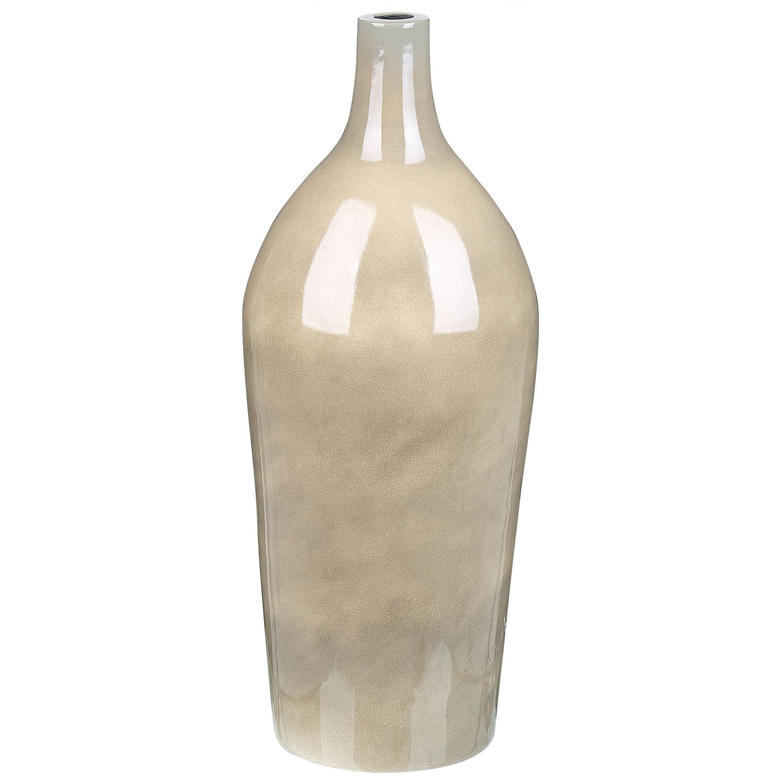 BLUMENVASE Terrakotta beige Leganes - Beige, Stein (47cm) - Beliani