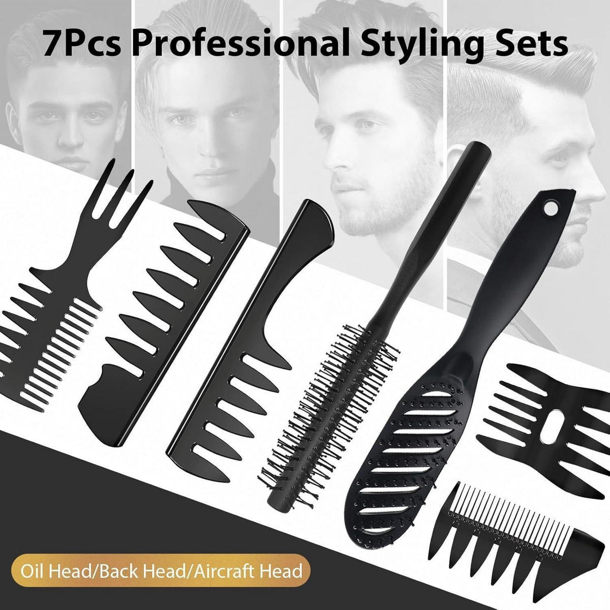 HERREN Haarpflege & Styling Set 7-teilig - Schwarz, Kunststoff (10.8/5.4/24.7cm)