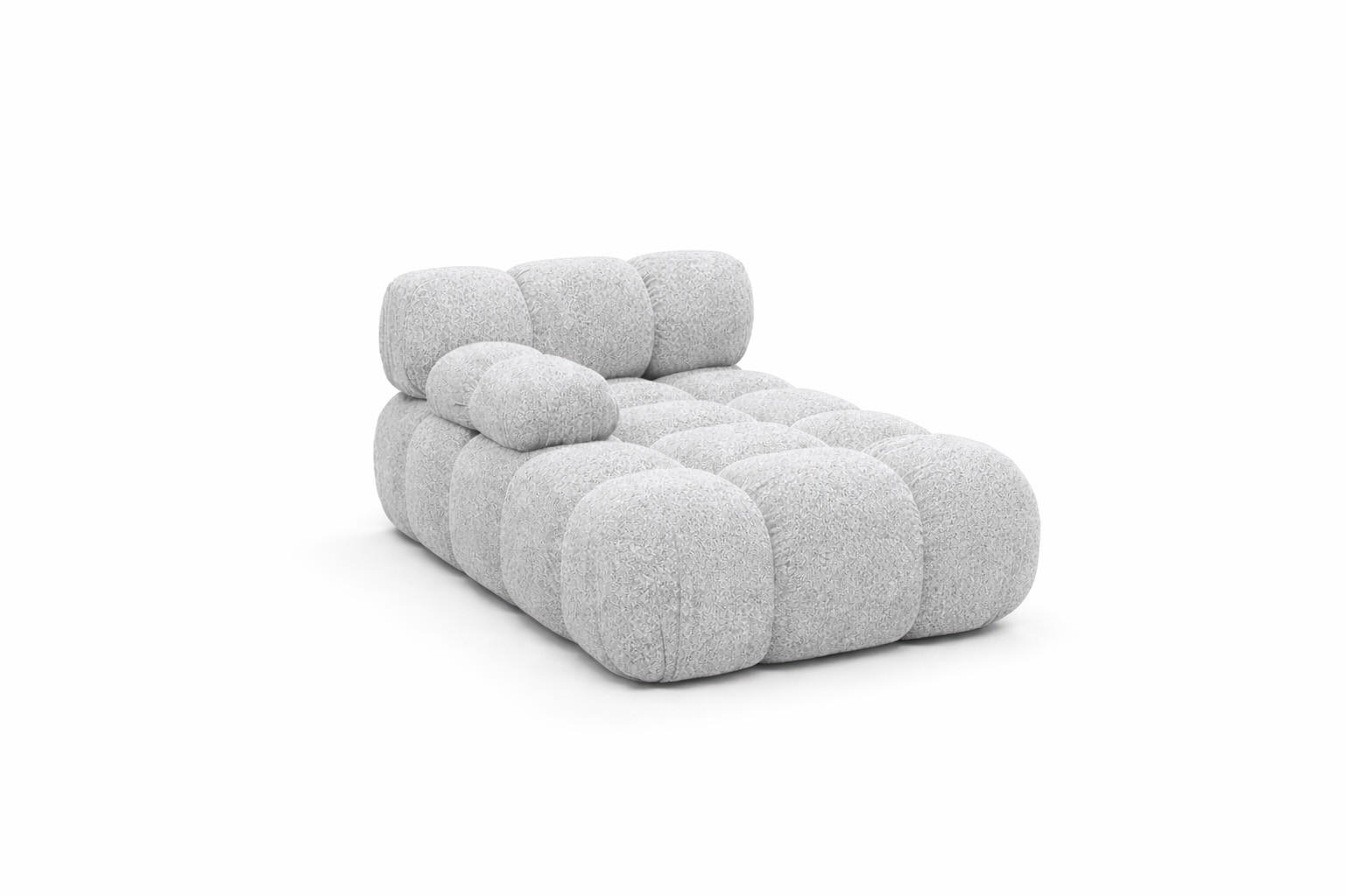 CHAISELONGUE Modular, Bouclé-Stoff Abriamo, Hellgrau, Links, Selia - Hellgrau, Holz (95/70/160cm) - Kaiser Möbel