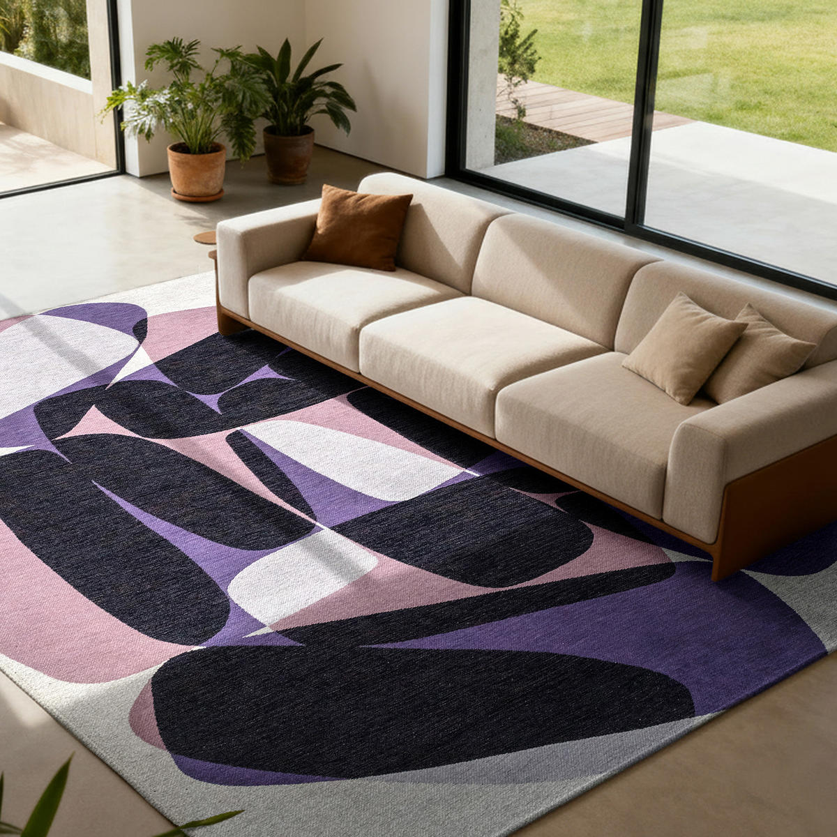 TEPPICH Eclipse Gallery Stones 170/240 cm - Lila, Kunststoff/Textil (170/240cm) - Louis De Poortere