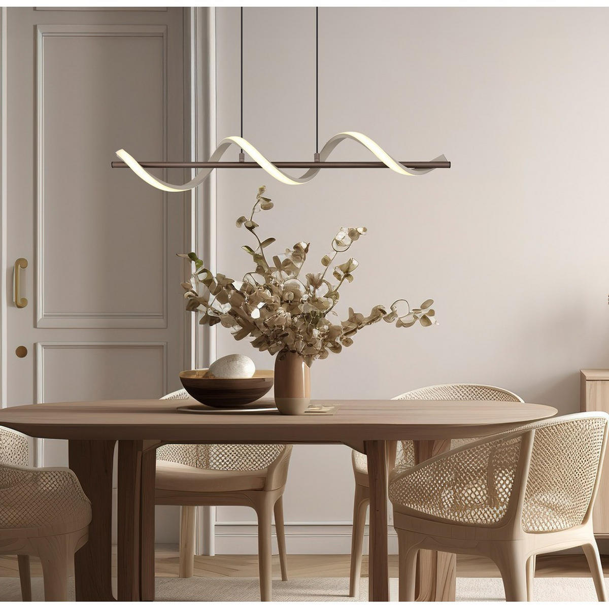 LED HÄNGELEUCHTE SPIRO Metall Beige matt - Beige, Metall (80/15.5/120cm) - Globo Lighting