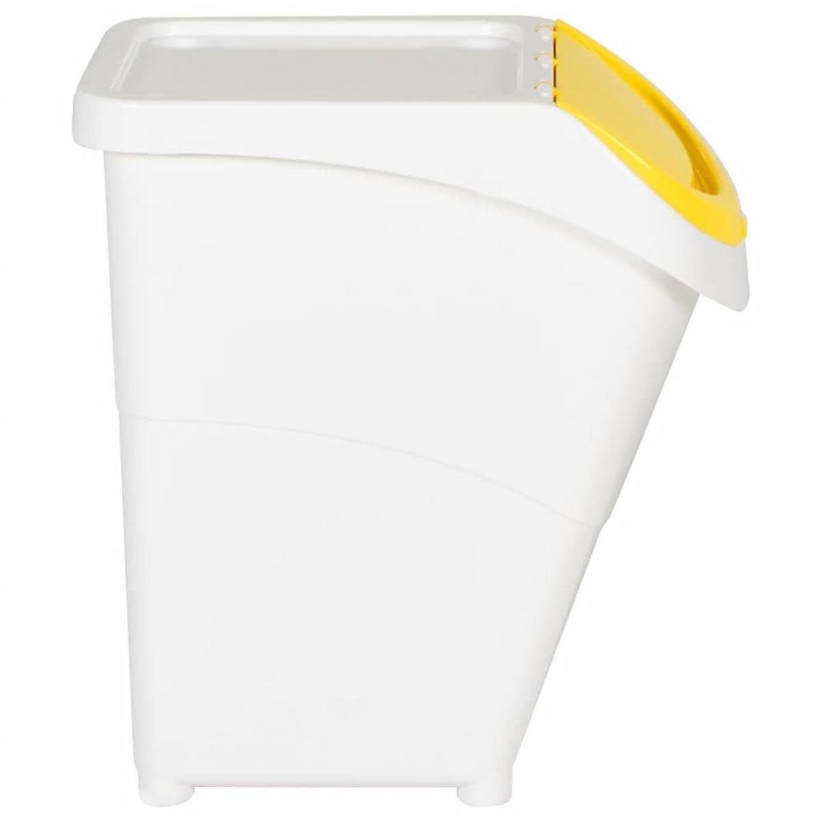 ABFALLBEHÄLTER (3er-Set) mit Deckeln 3x40L Weiß - Weiß, Kunststoff (43.5/46/31cm) - DELUKE