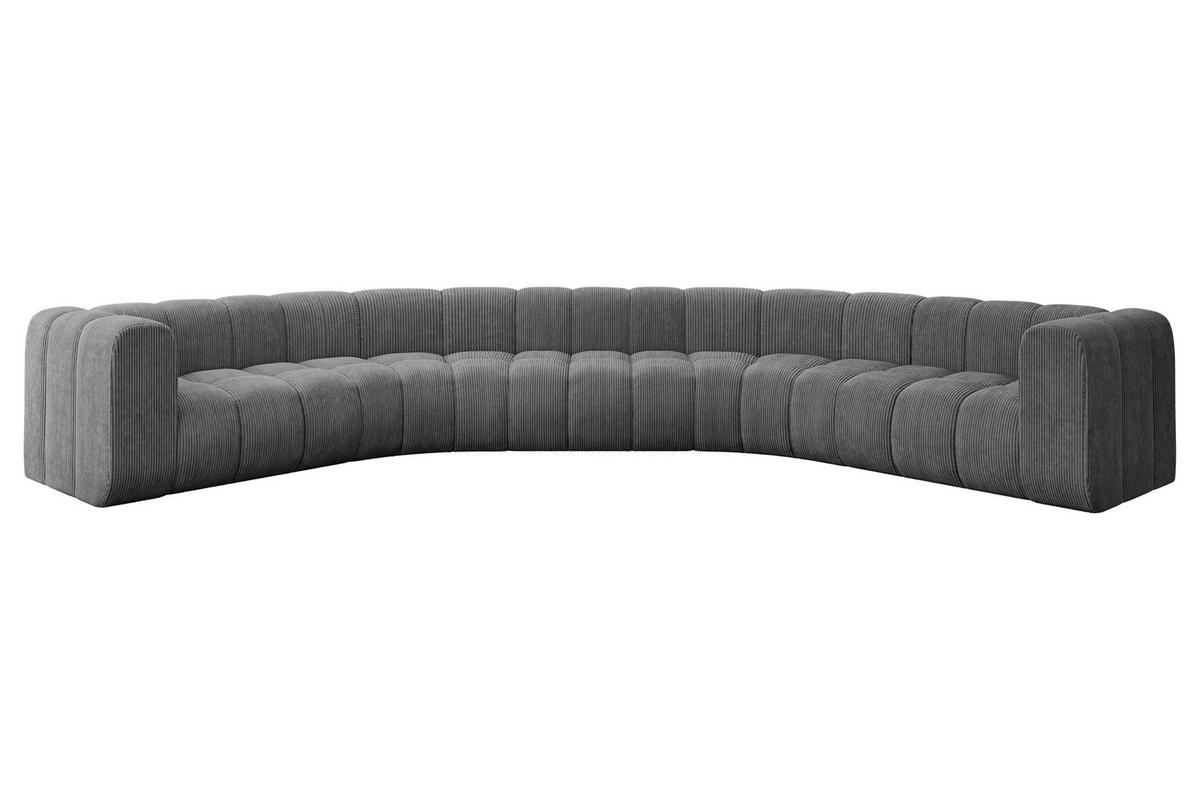 WOHNLANDSCHAFT modulares Sofa Lazro-U1 - 373x373x70 cm Dunkelgrau - Dunkelgrau, Holzwerkstoff/Textil (373/70/373cm) - ALTDECOR