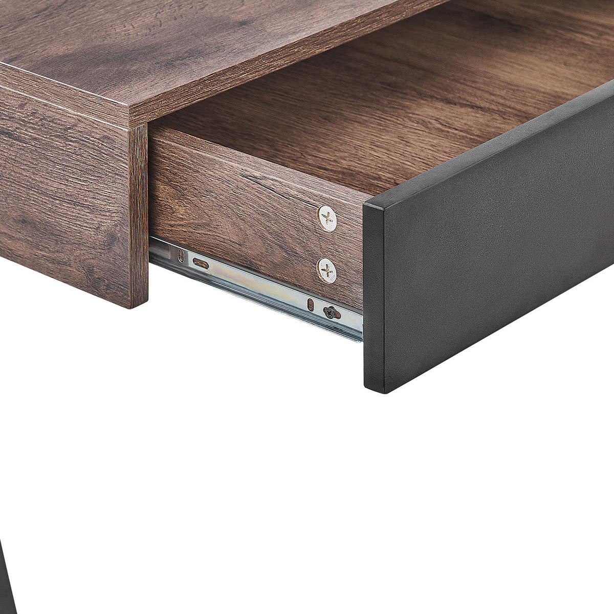 SCHREIBTISCH dunkler Holzfarbton 120/48/88 cm Harwich - Dunkelgrau, Holzwerkstoff (48/120/88cm) - Beliani