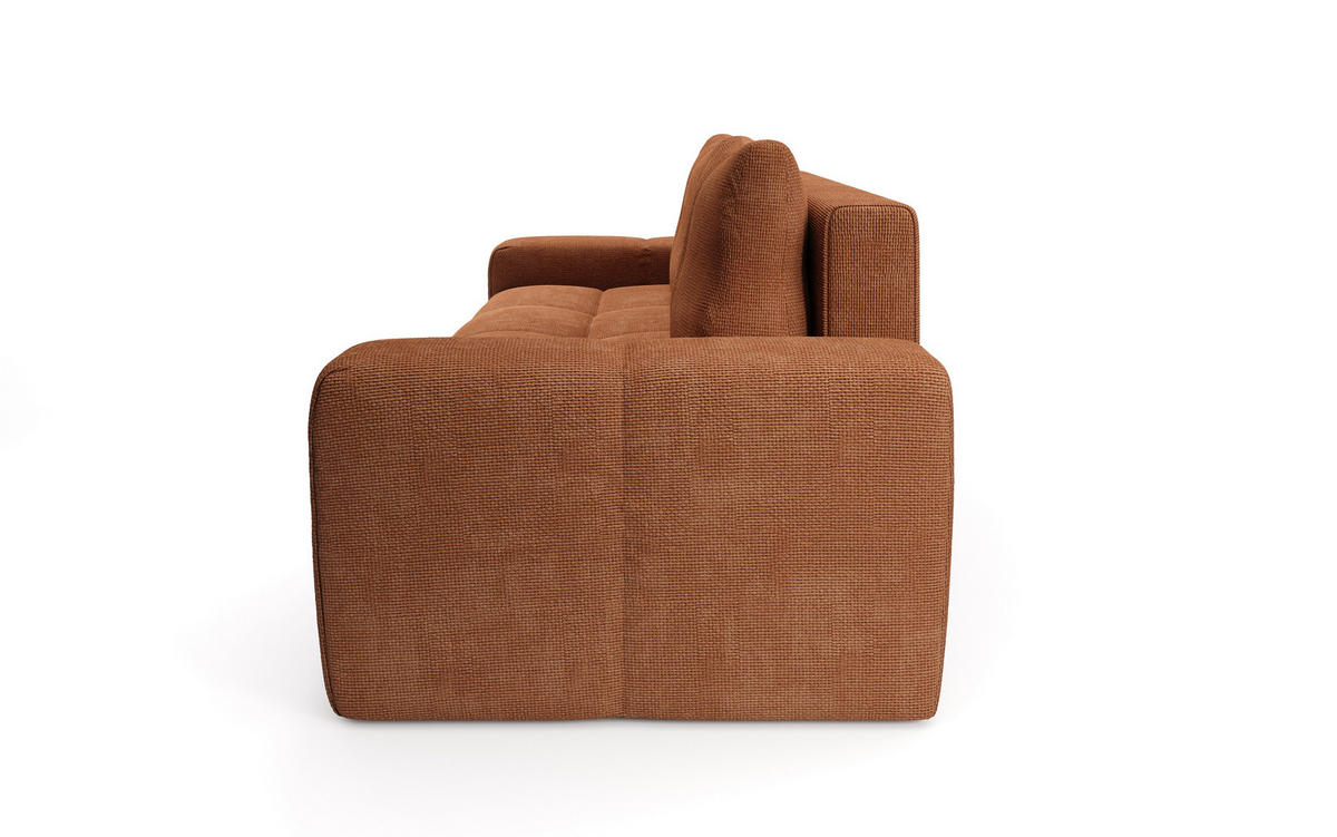 BETTSOFA DUCA Orange Jersey- Stoff mit Schlaffunktion - Orange, Holz (259/90/99cm) - MASSENO