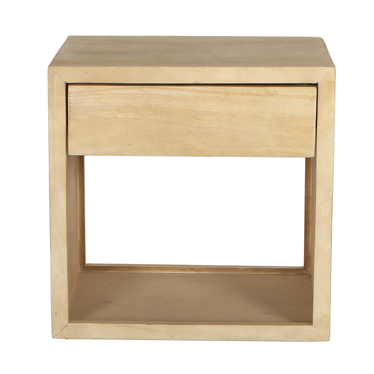 SCHWEBENDER Nachttisch aus Mangoholz 40x30x40cm, natur - Braun, Holz (40/40/30cm) - Giga Meubel