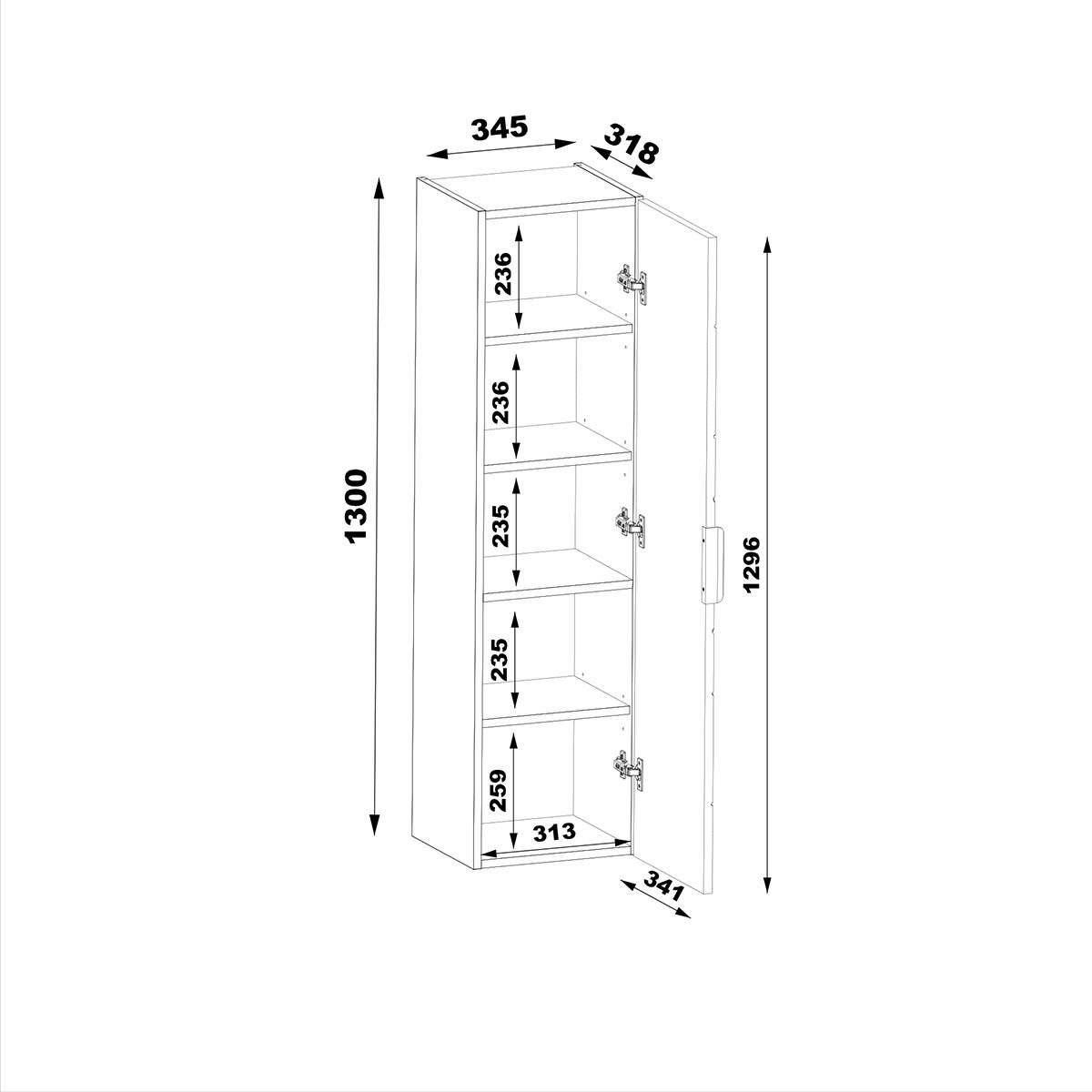 HÄNGESÄULE Astrid Holz - Braun, Holzwerkstoff (34.5/130/32cm) - Petits-meubles