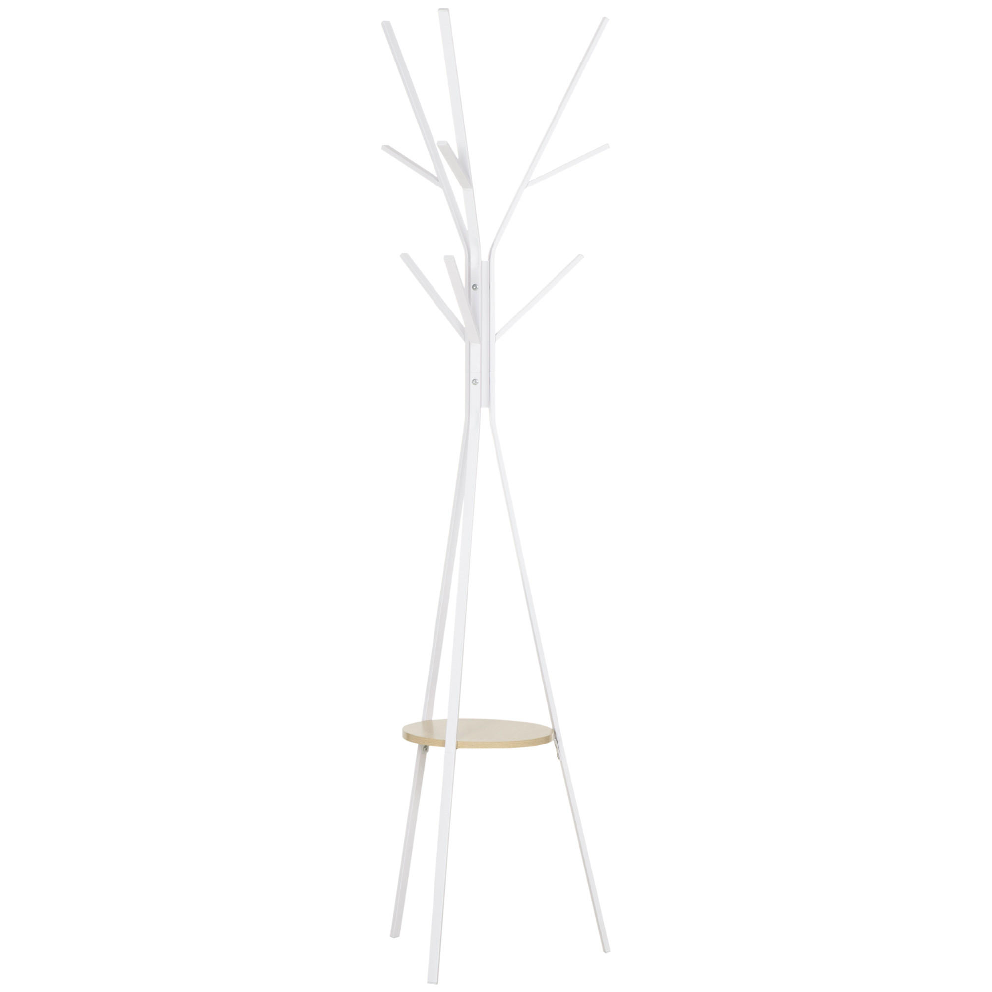 GARDEROBENSTÄNDER - Weiß, Holzwerkstoff/Metall (45/180/45cm) - HOMCOM