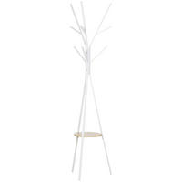 GARDEROBENSTÄNDER - Weiß, Holzwerkstoff/Metall (45/180/45cm) - HOMCOM